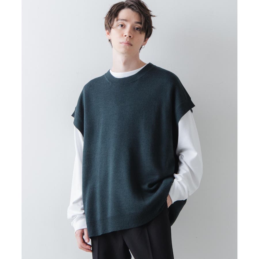 ルーズシルエットニットベスト[品番：WG010082084]｜WEGO【MEN