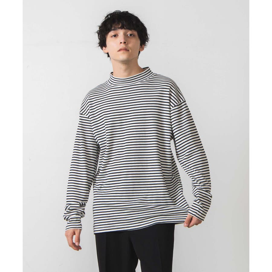 スムースボーダーモックネックT[品番：WG010082425]｜WEGO【MEN