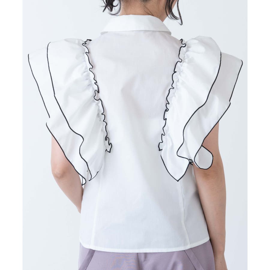 ラッフルオープンショルダーブラウス[品番：WG010081122]｜WEGO