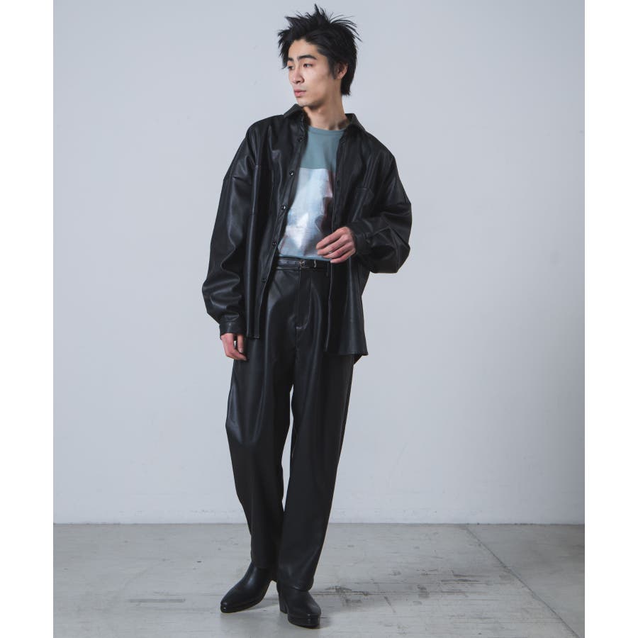 フェイクレザーBIGシャツ [品番：WG010078474]｜WEGO【MEN】（ウィゴー