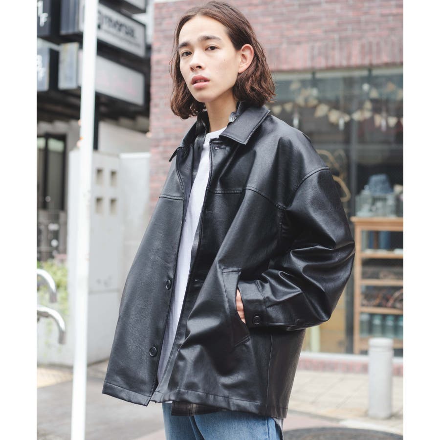 フェイクレザーカーコート 秋 冬[品番：WG010085712]｜WEGO【MEN