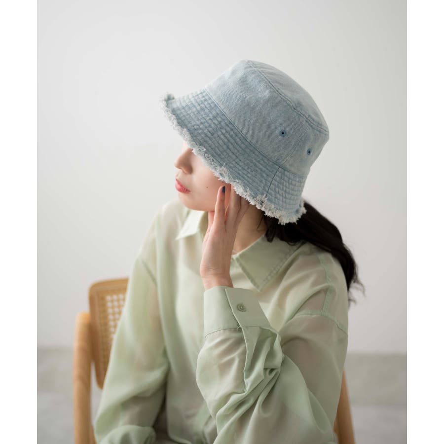 45rpm インディゴ　フリンジ バケットハット1 デニムフリンジバケットハット[品番：WG010090066]｜WEGO【WOMEN