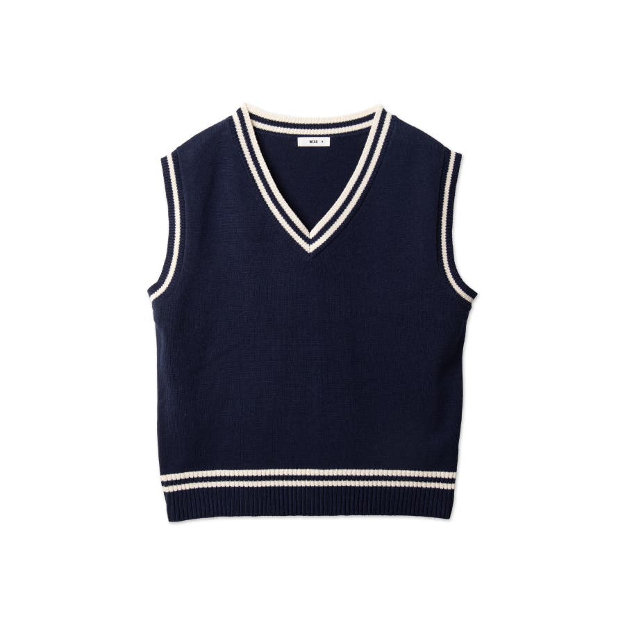 メンズラインスクールニットベスト[品番：WG010091030]｜WEGO