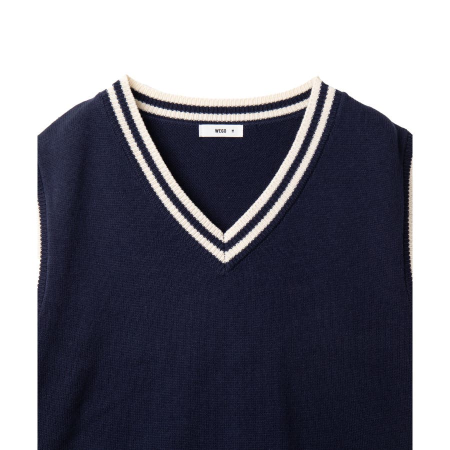 メンズラインスクールニットベスト[品番：WG010091030]｜WEGO