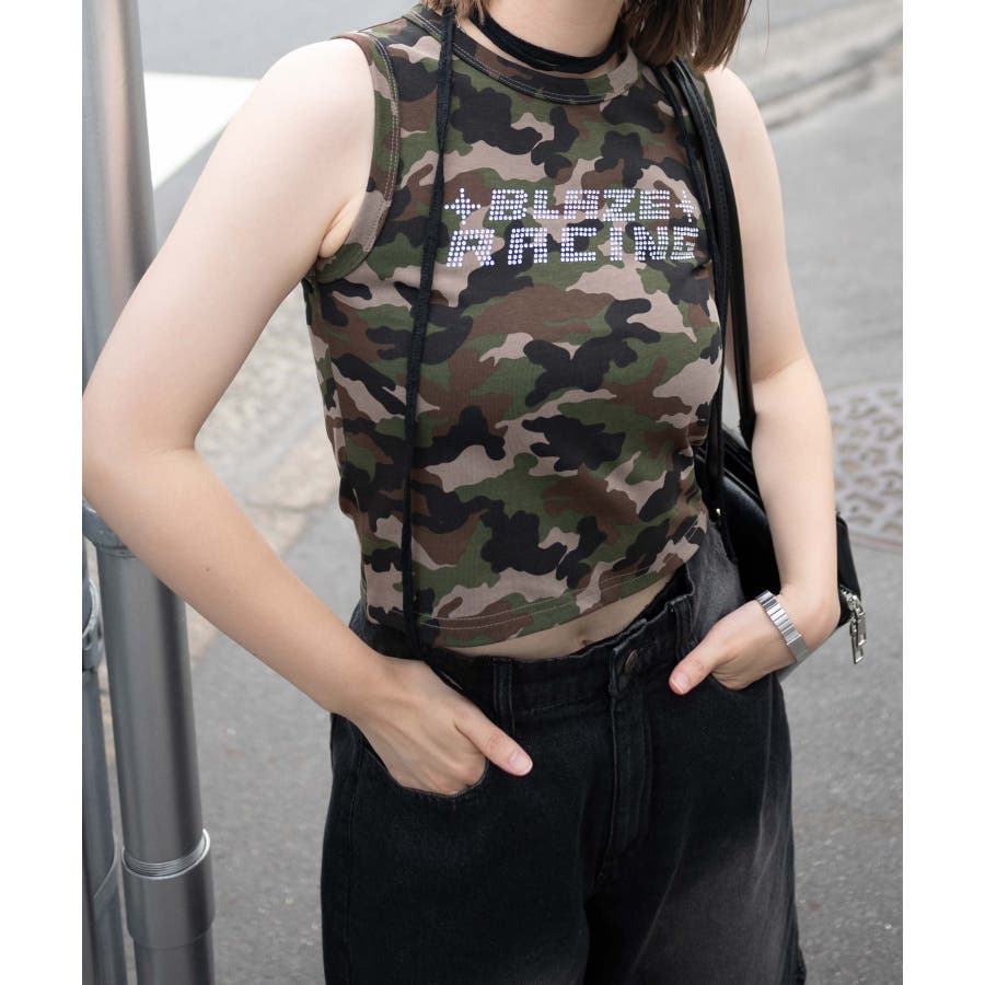 迷彩ロゴラインストーンタンクトップ[品番：WG010091118]｜WEGO【WOMEN