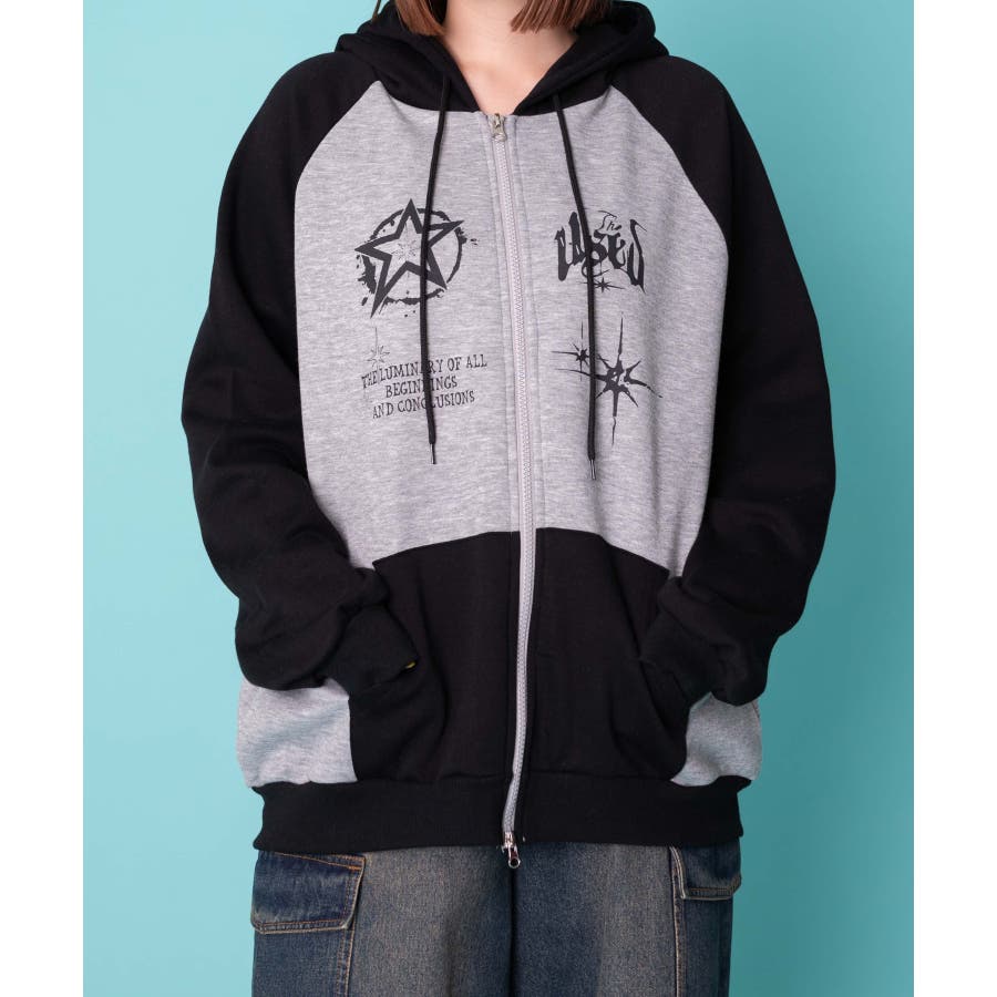 グラフィックラグランZIPパーカー [品番：WG010092998]｜WEGO【WOMEN】（ウィゴー）のレディースファッション通販｜SHOPLIST（ショップリスト）
