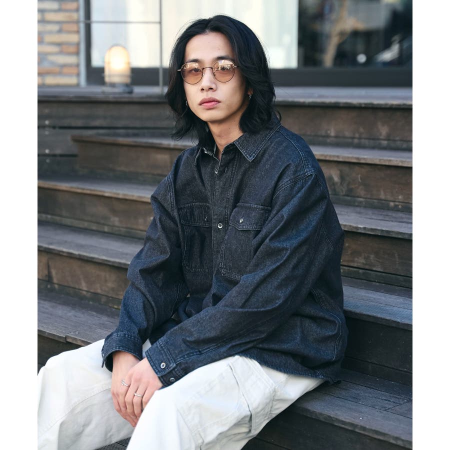 デニムシャツ(LS)[品番：WG010093391]｜WEGO【MEN】（ウィゴー