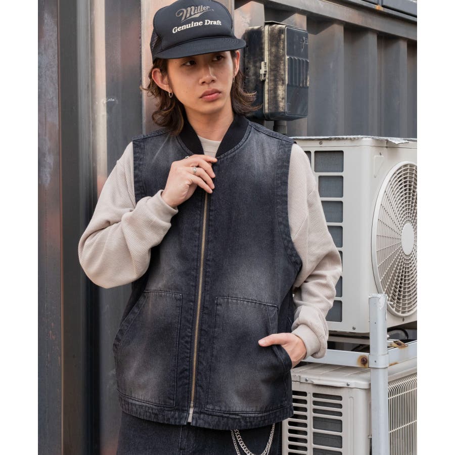 完璧わいふによる ワーカーズZIPデニムベスト[品番：WG010093963]｜WEGO【MEN Lサイズ
