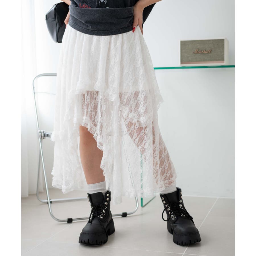 完璧すぎて可愛げがない イレヘムレースロングスカート[品番：WG010094229]｜WEGO【WOMEN スカート