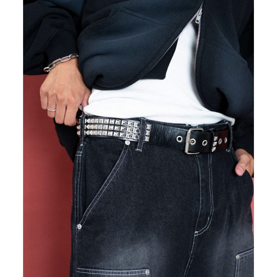 Mピラミッドスタッズベルト[品番：WG010095857]｜WEGO【MEN