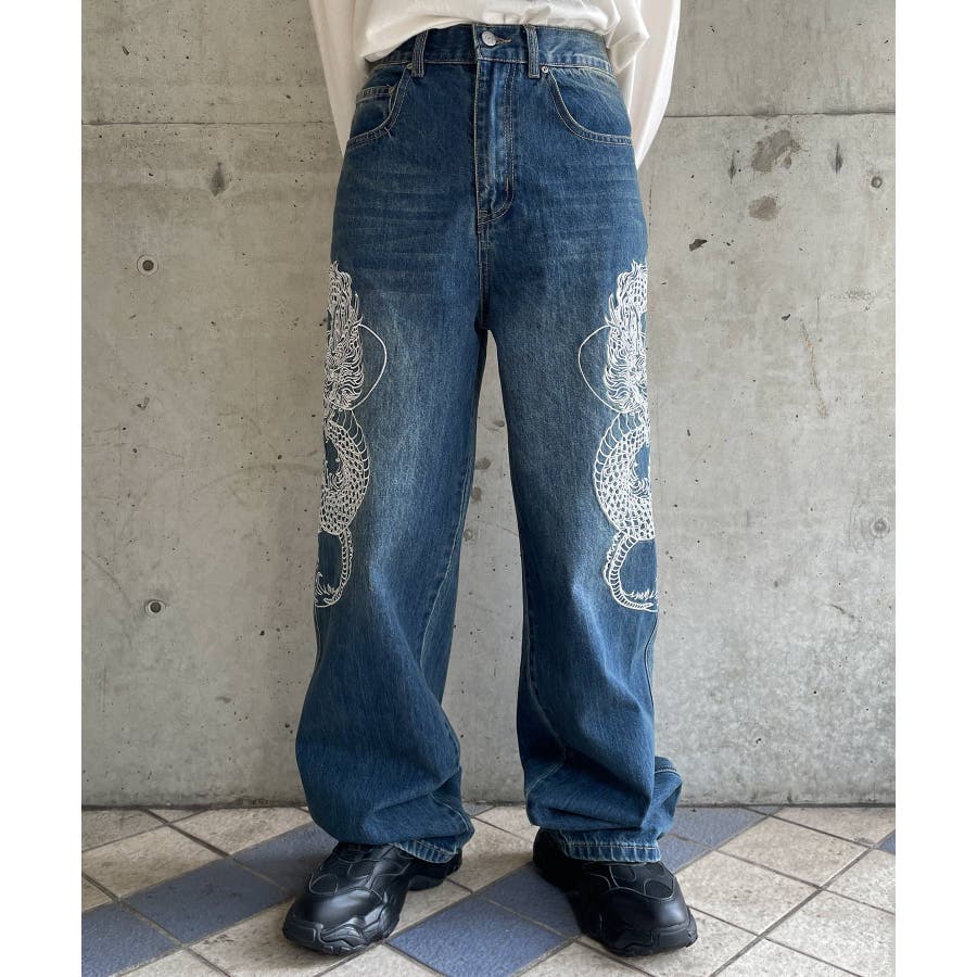 ドラゴン刺繍デニムパンツ[品番：WG010091486]｜WEGO【WOMEN