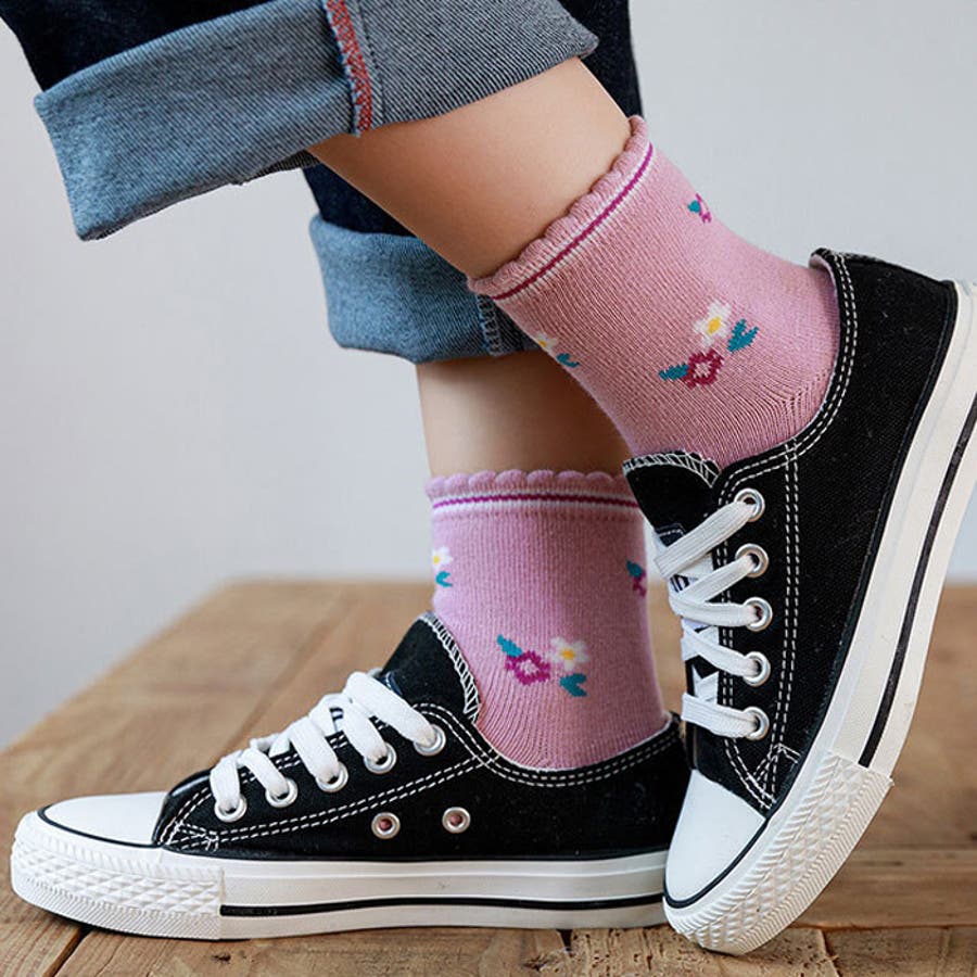 大人気✨かわいい 花柄 いちご柄 ピンク 靴下 5足セット 14〜16cm 通販