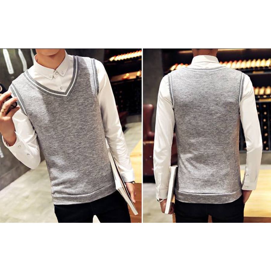 ニットベスト メンズ ベスト[品番：KX000000532]｜CLARAH【MEN
