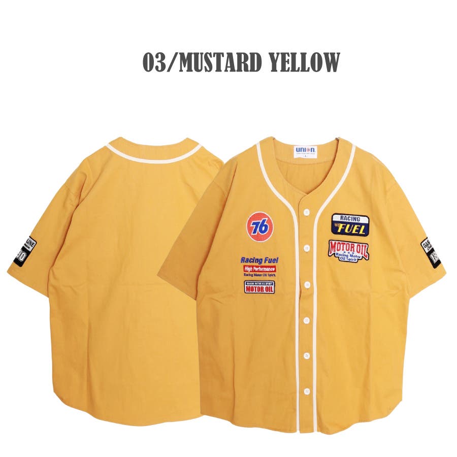 ベースボールシャツ ワッペンシャツ ミリタリーシャツ[品番
