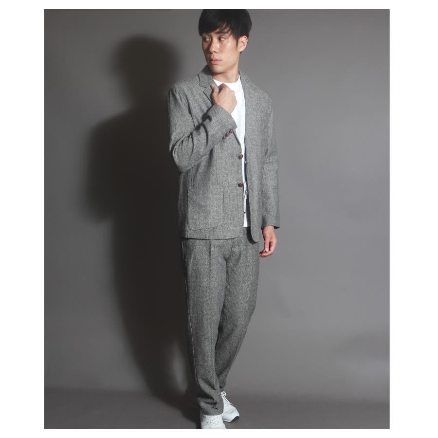 セットアップ ウールツィード ヘリンボーン[品番：WETM0000443
