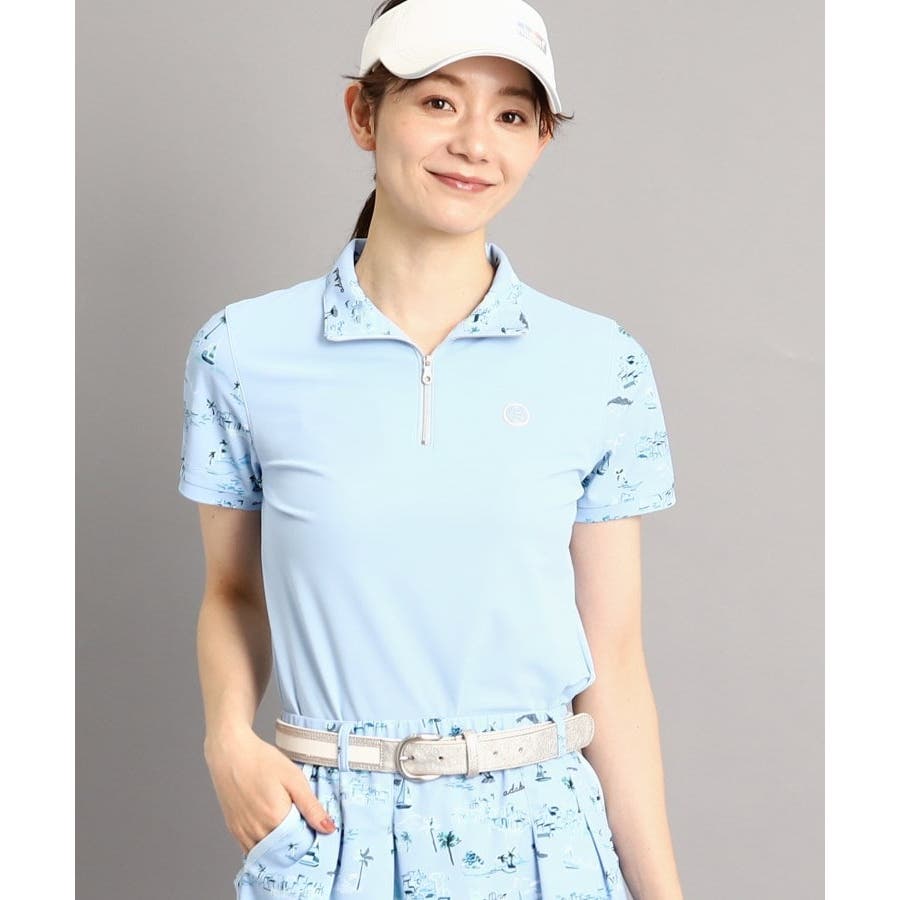 アバダット ゴルフ長袖 ハーフジップ ハイブリッド ウェア ブルー系