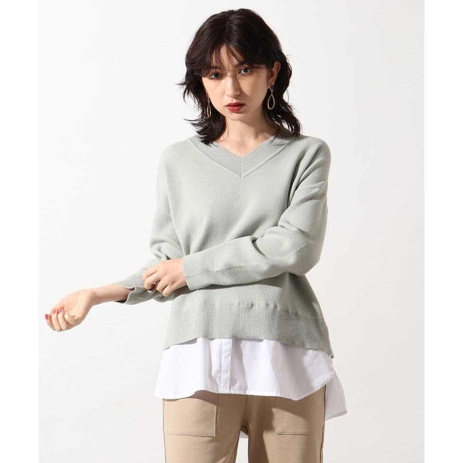 シャツドッキングvネックニット 品番 Wrdw Ozoc オゾック のレディースファッション通販 Shoplist ショップリスト