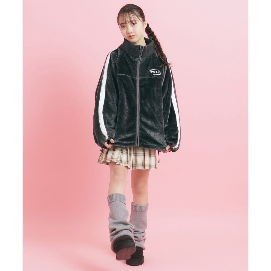 フェイクファーリブハイネックジャケット[品番：WRDW0213340]｜PINK -latte（ピンクラテ）のキッズファッション通販｜SHOPLIST（ショップリスト）