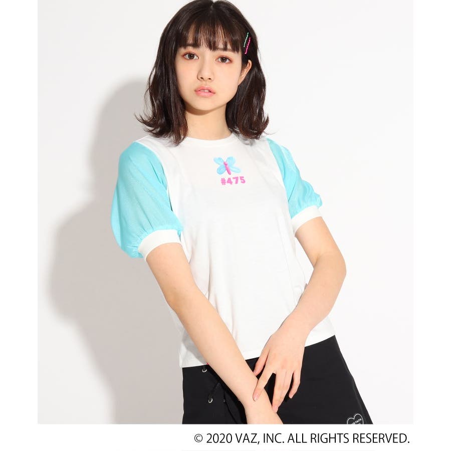 しなこコラボ】袖シフォンTシャツ[品番：WRDW0113270]｜PINK -latte（ピンクラテ）のキッズファッション通販｜SHOPLIST（ショップリスト）