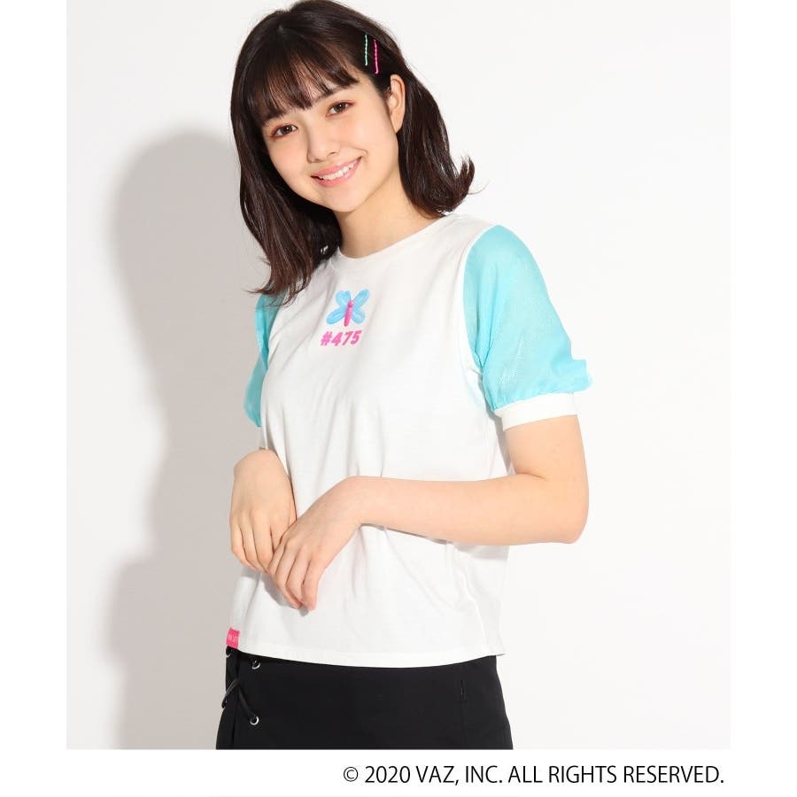 しなこコラボ】袖シフォンTシャツ[品番：WRDW0113270]｜PINK -latte（ピンクラテ）のキッズファッション通販｜SHOPLIST（ショップリスト）