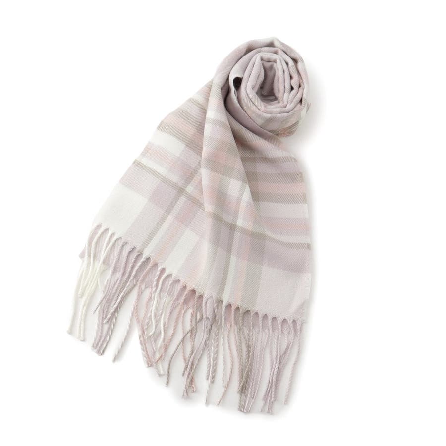 7671⑧BURBERRY チェック柄マフラー ピンク・ベージュ ロイヤルチェック柄マフラー[品番：WRDW0206384]｜PINK-latte