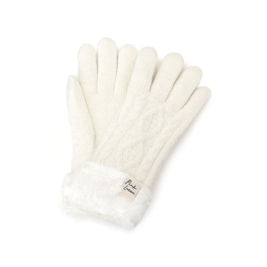 ケーブル編み裏モール手袋[品番：WRDW0226080]｜PINK-latte