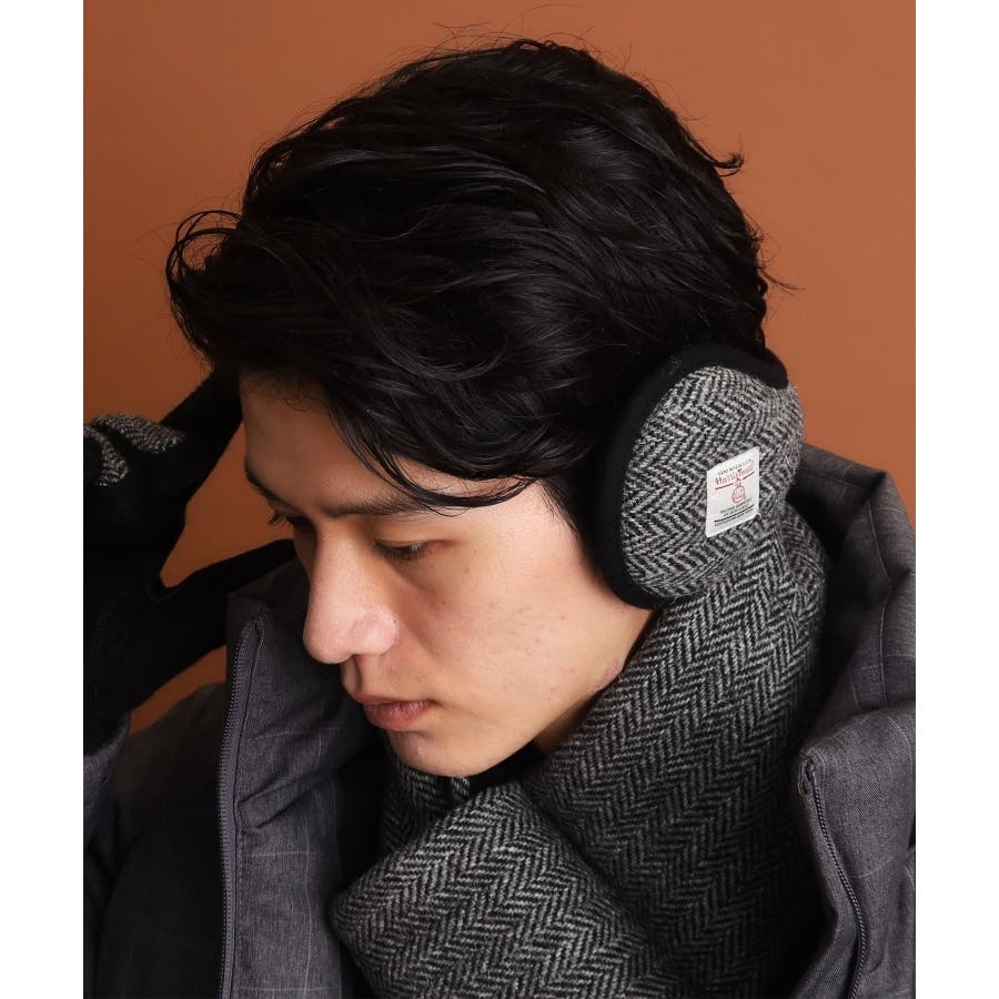 ハリスツイード耳のしろくまさん ハリスツイード生地使用 イヤーマフラー／Harris Tweed