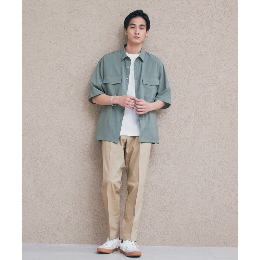 ON/OFF兼用】ストレッチチノスラックス ベージュ/デニム[品番 ON/OFF兼用】ストレッチチノスラックス ベージュ/デニム[品番