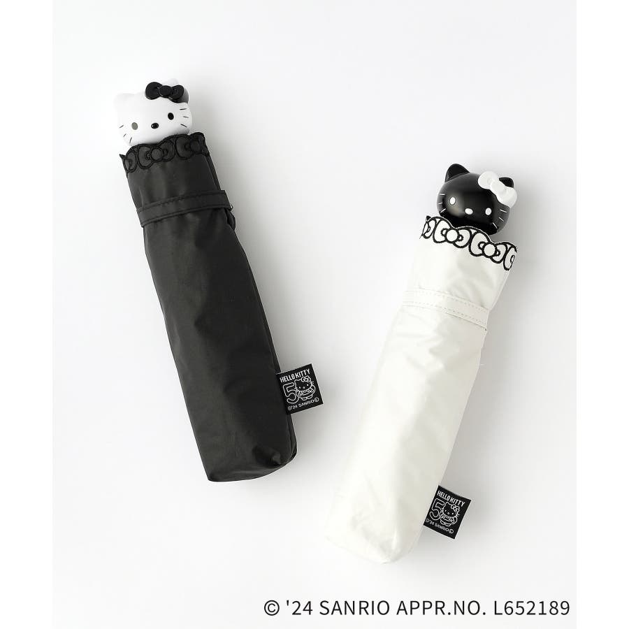 ハローキティコラボ】モノトーン晴雨兼用傘[品番：WRDW0203858