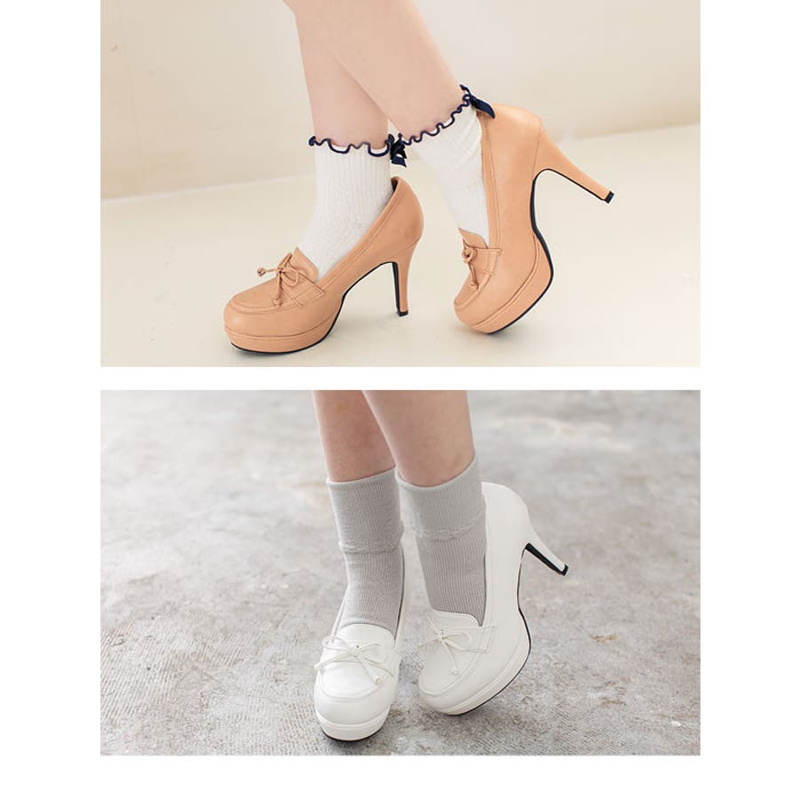 パンプス 10cmヒールローファー ハイヒール[品番:YU000039795 パンプス 10cmヒールローファー ハイヒール[品番:YU000039795