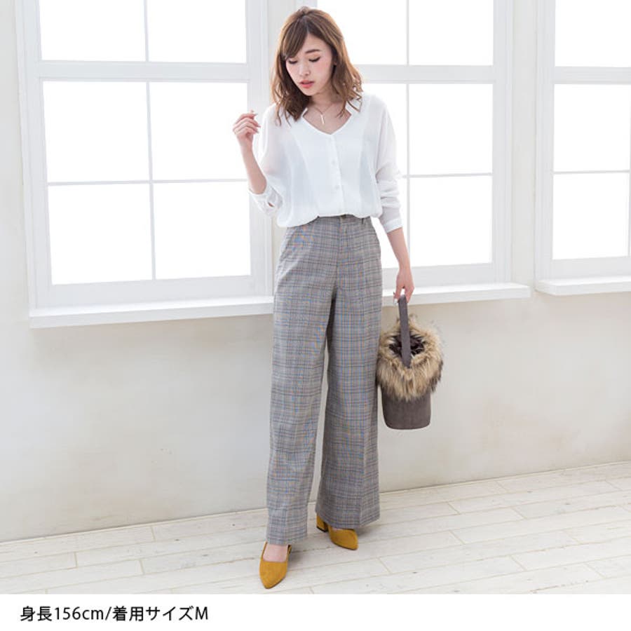 グレンチェックワイドパンツ|NL|CS||][品番：YU000040459]｜夢展望