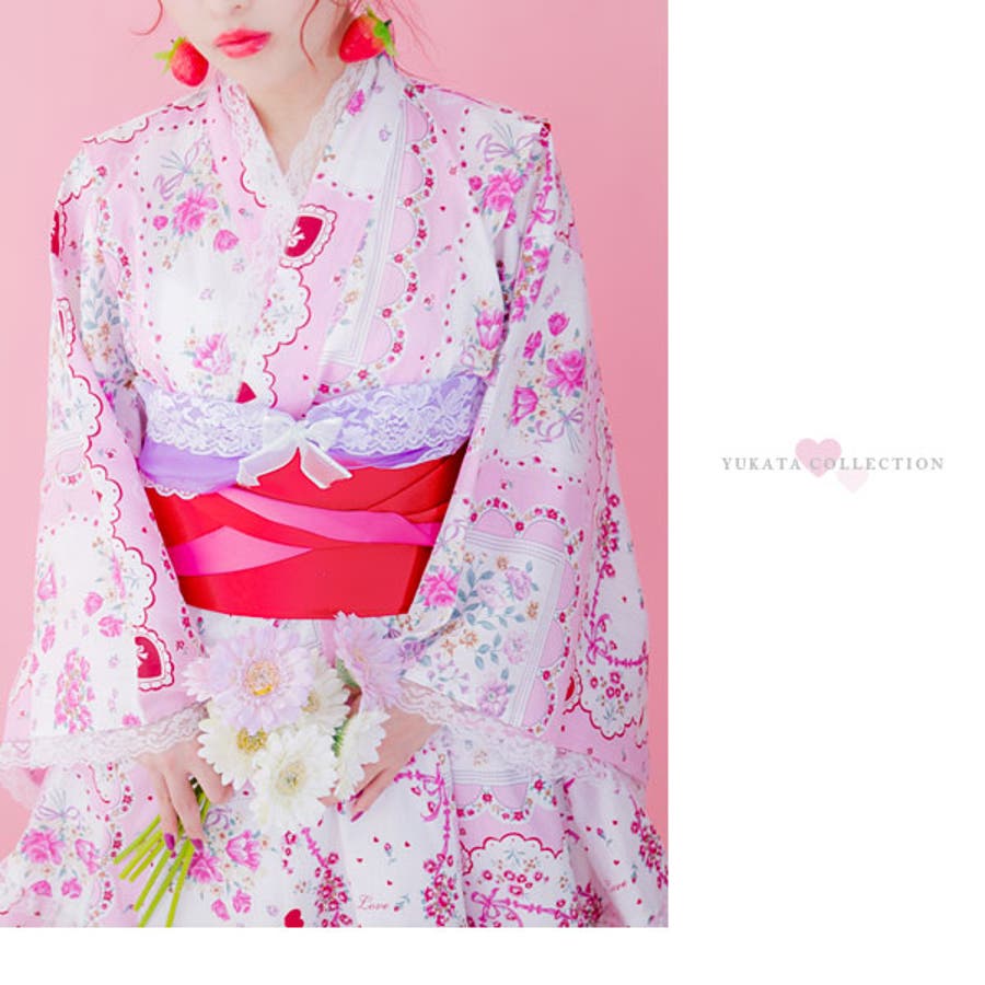 浴衣 フラワー ハンカチーフ柄[品番：YU000041368]｜夢展望