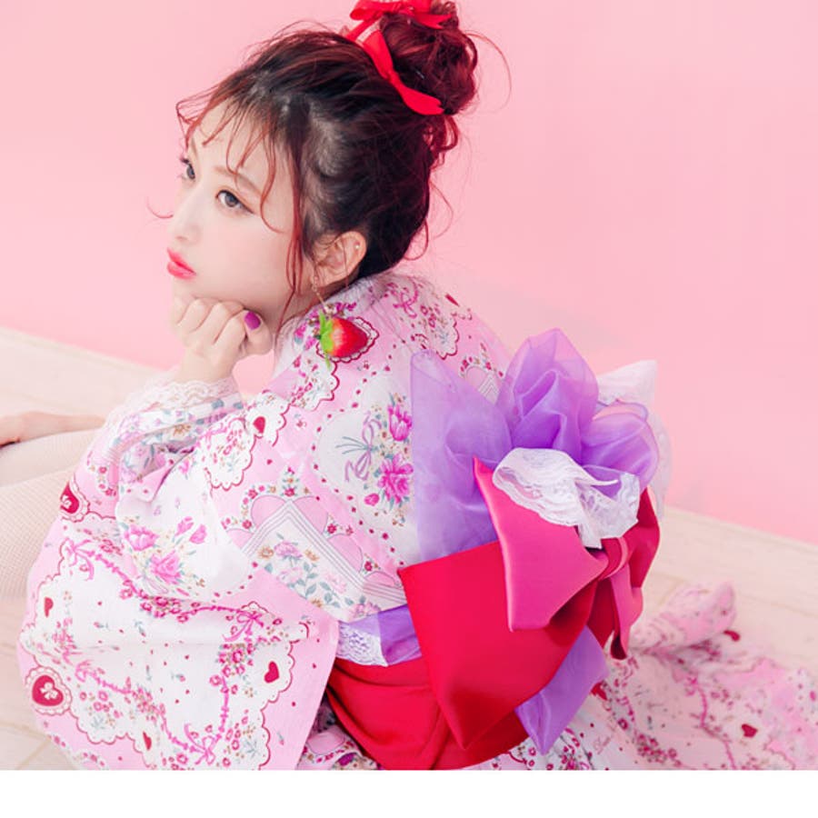 浴衣 フラワー ハンカチーフ柄[品番：YU000041368]｜夢展望