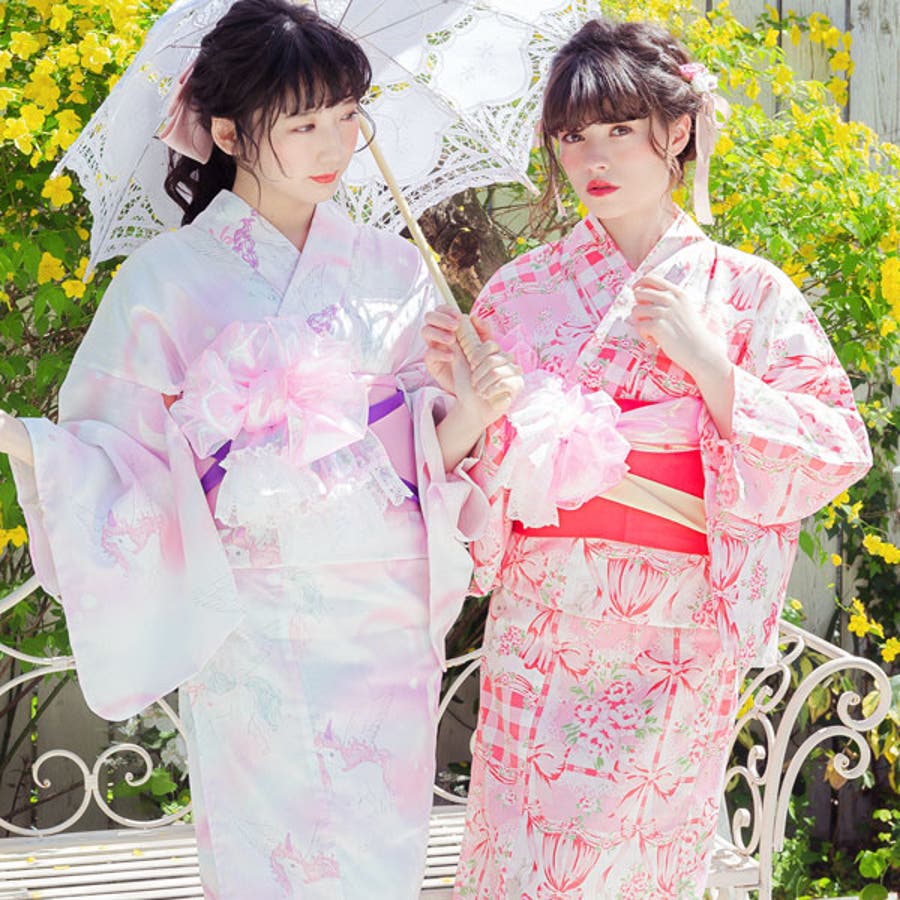 浴衣 うさぎ リボン[品番：YU000042748]｜夢展望（ユメテンボウ）のレディースファッション通販｜SHOPLIST（ショップリスト）