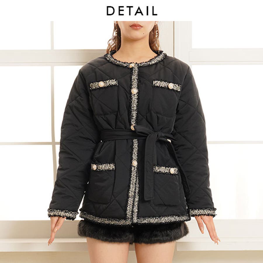 キルティングパールボタンコート 韓国 オルチャン 夢展望[品番  