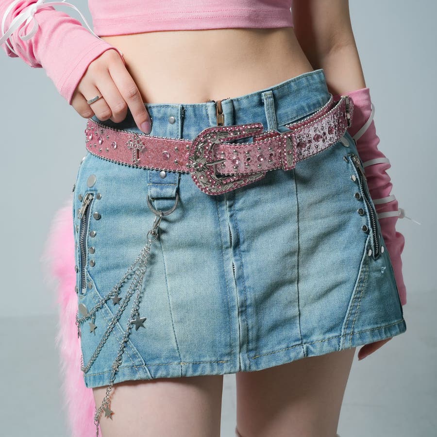 d.i.a クロスバックル キラキラ ベルト Y2K 00s 平成ギャル 渋谷 Y2K