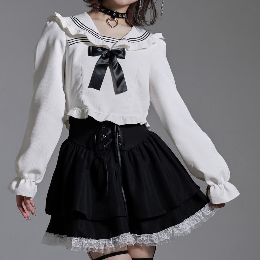 試着のみ】セーラーカラー 制服風 セットアップ【Innocent World】