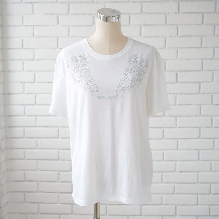 割引クーポン ビッグシルエットキラキラストーンTシャツ 夢展望[品番 韓国 トップス