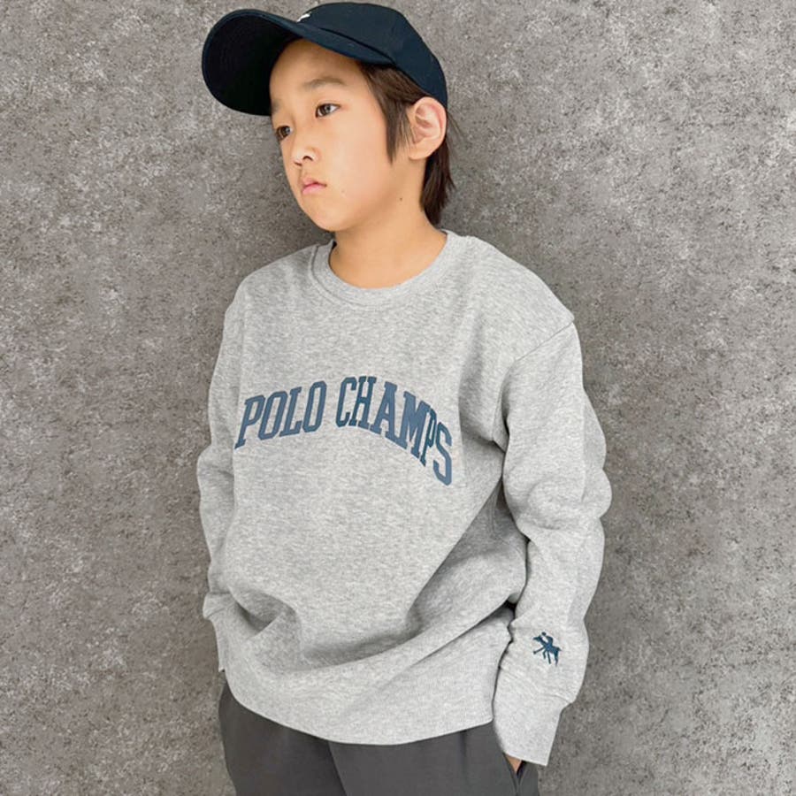 新品登場 POLOCHAMPS オーバーサイズ裏起毛トレーナー キッズ[品番 90（85～94cm）