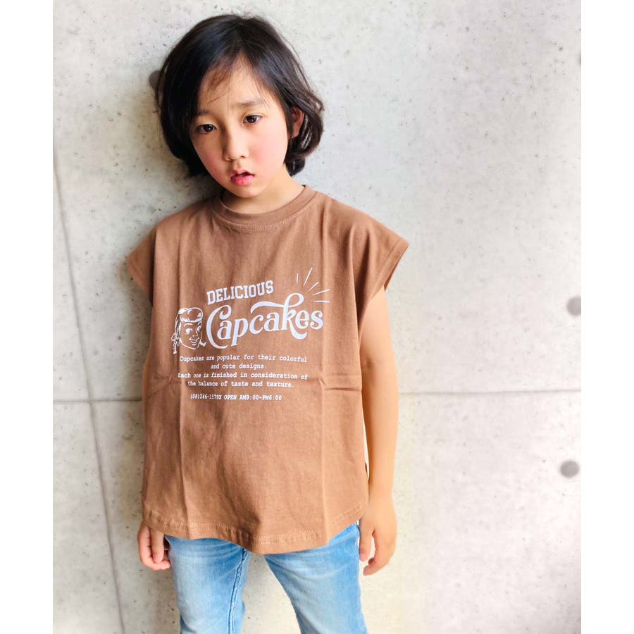 人気 ブランド 服をチェック - 最新トレンドファッション ノースリーブTシャツ キッズ 子供服[品番：ZONK0007065]｜ZI-ON 110（105～114cm）