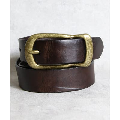 レザーバックルベルト メンズ ベルト 革 皮 35mm シワ加工 [品番