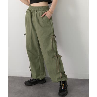 サイドリボン パラシュートパンツ[品番：ADEW0004491]｜ad thie