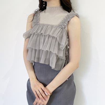 alice auaa ruffle neck camisole フリルビスチェ