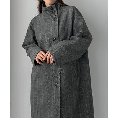 Louere シャギーハイネックオーバーコート[品番:AMTW0011394 Louere シャギーハイネックオーバーコート[品番:AMTW0011394
