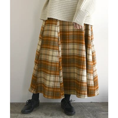 チェックフレアロングスカート レディース スカート[品番