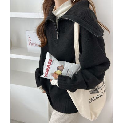 セーラーカラー ハーフジップ  ニット[品番：AZ000004153]｜andme（アンドミー）のレディースファッション通販｜SHOPLIST（ショップリスト）