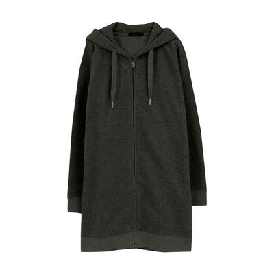 ヤミツキになる暖かさ♪ふわふわ裏起毛ロング丈パーカー[品番