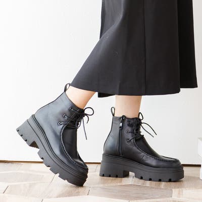 厚底レースアップモカシンブーツ[品番：ATAW0001258]｜attagirl