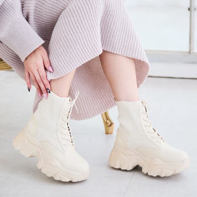 スニーカーソールレースアップニットブーツ[品番：ATAW0001330]｜attagirl  （アタガール）のレディースファッション通販｜SHOPLIST（ショップリスト）
