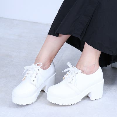 秋冬の新色♪7.5cm ヒール 厚底 ハイヒール レースアップ
